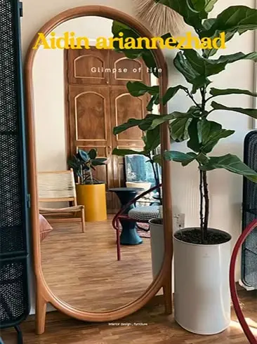 آینه چوبی پایه دار