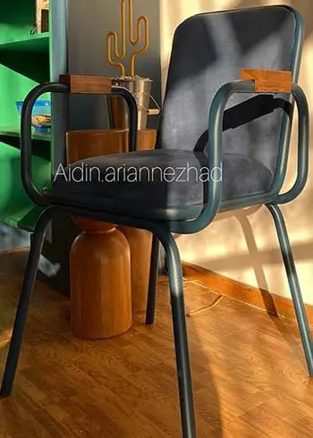 صندلی پایه فلزی مدرن سرمه ای