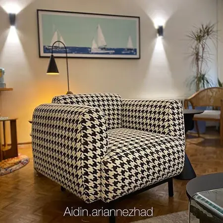 مبل راحتی پارچه ای چهارخونه