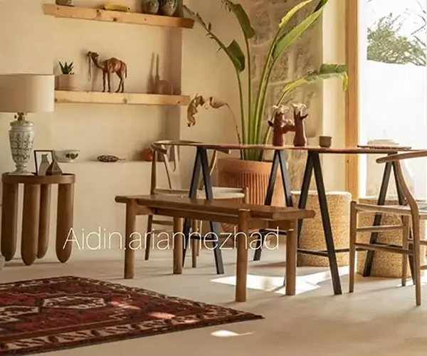 میز ناهار خوری مینیمال چوبی