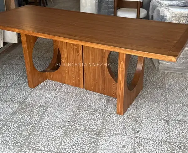 میز ناهارخوری چوبی پایه متحرک